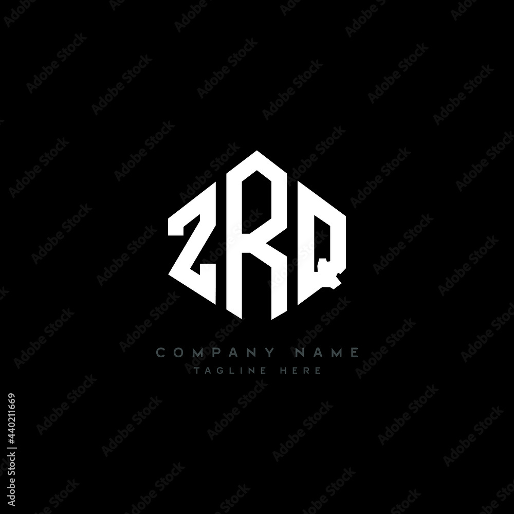 Fototapeta premium ZRQ letter logo design with polygon shape. ZRQ polygon logo monogram. ZRQ cube logo design. ZRQ hexagon vector logo template white and black colors. ZRQ monogram, ZRQ business and real estate logo. 