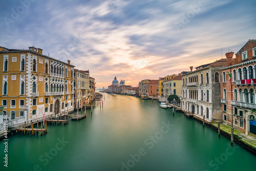 Grand Canal and Basilica Santa Maria della Salute at sunrise in Venice, Italy © Pawel Pajor