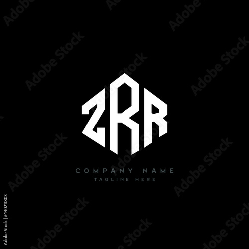 ZRR letter logo design with polygon shape. ZRR polygon logo monogram. ZRR cube logo design. ZRR hexagon vector logo template white and black colors. ZRR monogram, ZRR business and real estate logo. 