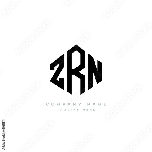 ZRN letter logo design with polygon shape. ZRN polygon logo monogram. ZRN cube logo design. ZRN hexagon vector logo template white and black colors. ZRN monogram, ZRN business and real estate logo.  photo