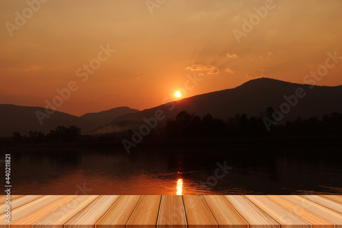 sunrise over the lake © Anuwat
