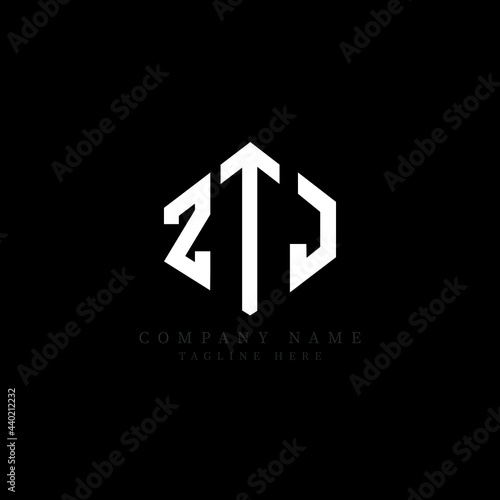 ZTJ letter logo design with polygon shape. ZTJ polygon logo monogram. ZTJ cube logo design. ZTJ hexagon vector logo template white and black colors. ZTJ monogram, ZTJ business and real estate logo. 