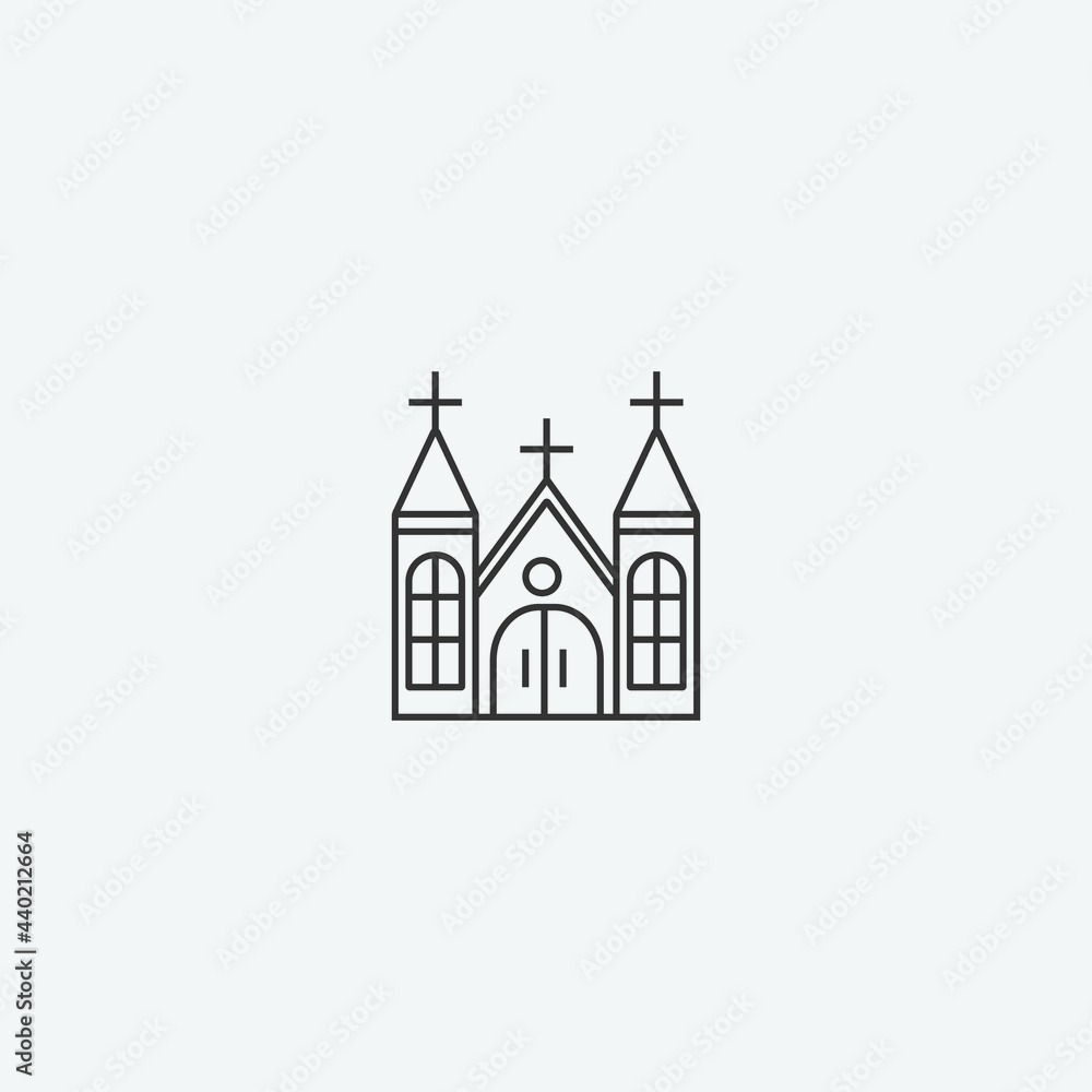 Church vector icon illustration sign