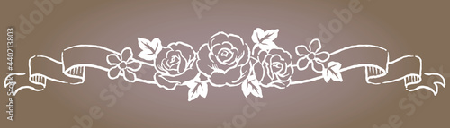 アンティークなお花とリボンの装飾オーナメント