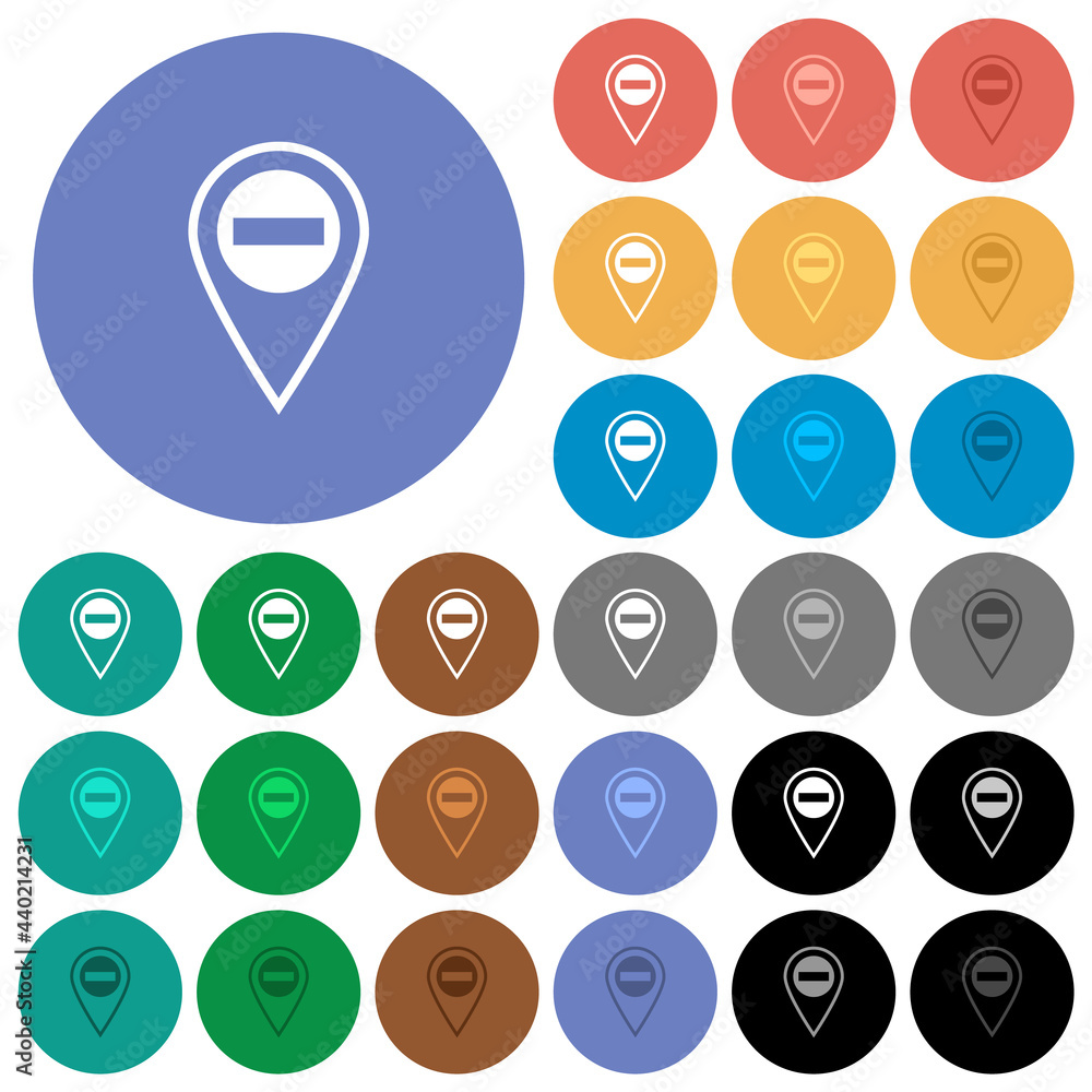 Remove GPS location round flat multi colored icons Remove GPS location round flat multi colored icons