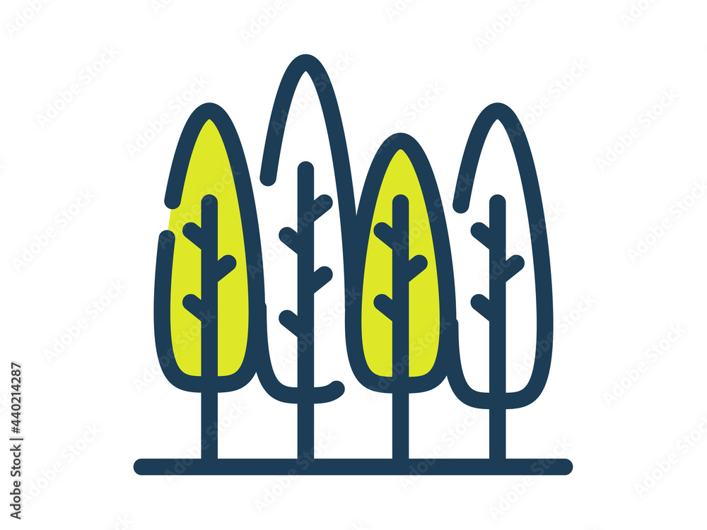 tree wood single isolated icon with dash or dashed line style tree wood single isolated icon with dash or dashed line style