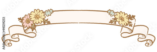 アンティークなお花とリボンの装飾フレーム