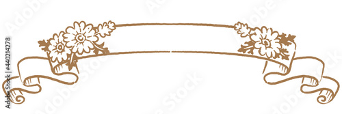 アンティークなお花とリボンの装飾フレーム