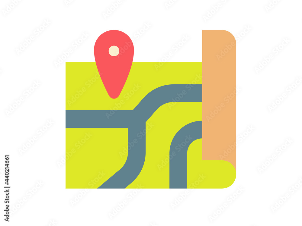 map road single isolated icon with flat style map road single isolated icon with flat style