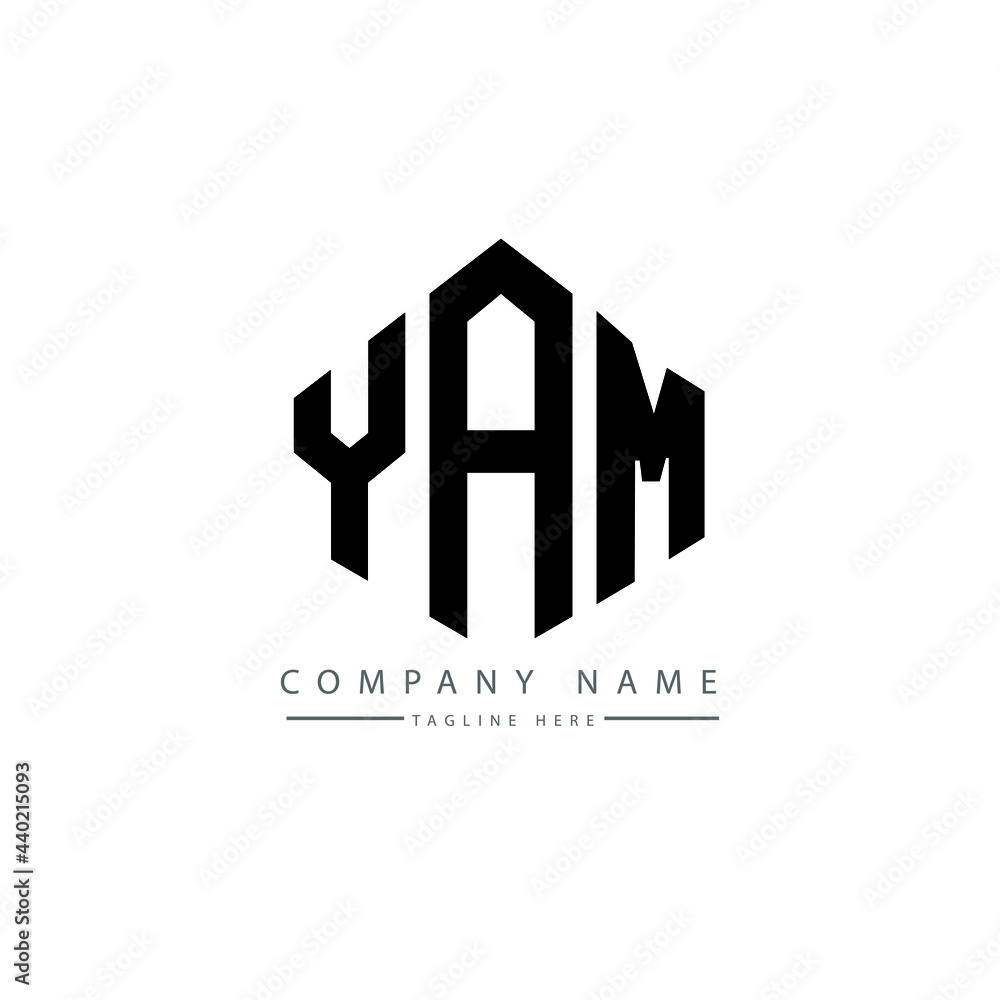 YAM letter logo design with polygon shape. YAM polygon logo monogram ...