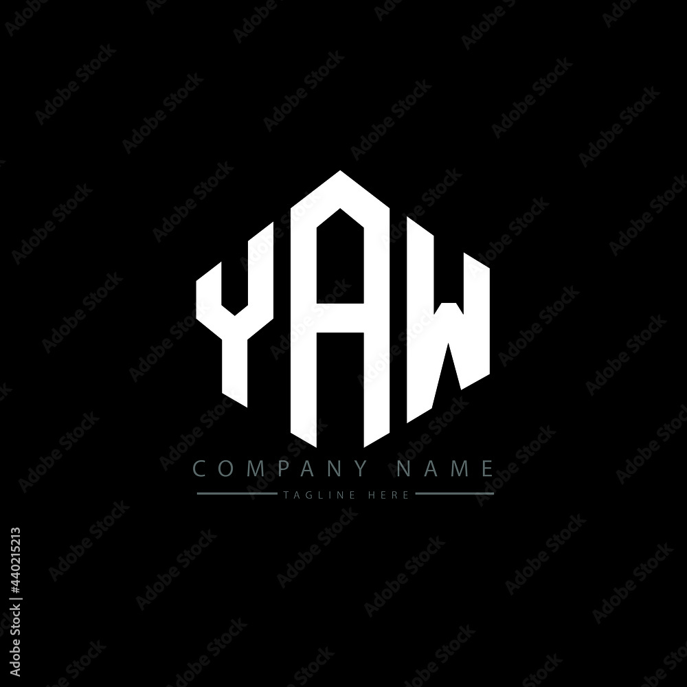 YAW letter logo design with polygon shape. YAW polygon logo monogram. YAW cube logo design. YAW hexagon vector logo template white and black colors. YAW monogram, YAW business and real estate logo. 