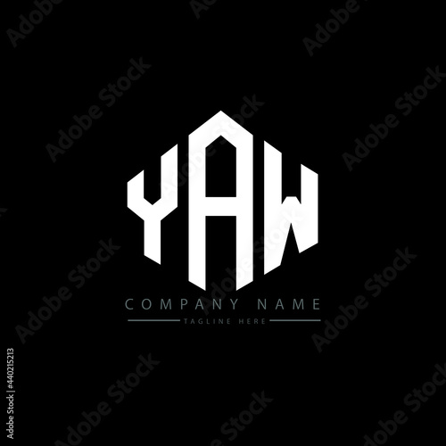 YAW letter logo design with polygon shape. YAW polygon logo monogram. YAW cube logo design. YAW hexagon vector logo template white and black colors. YAW monogram, YAW business and real estate logo. 