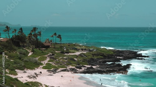 Makapuu Beach Park, Oahu, Hawaii. Makapuu is the extreme eastern end of the Island of Oahu in the Hawaiian Islands.