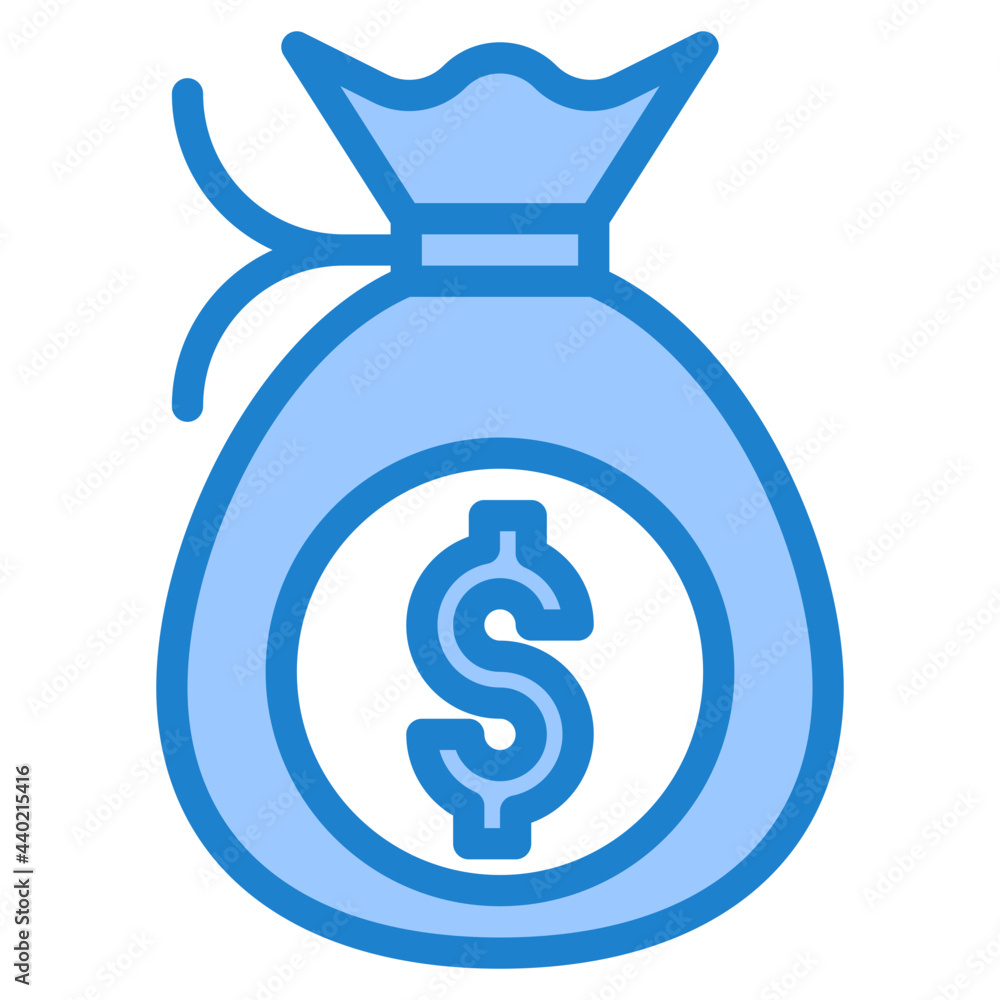 Money bag blue style icon Money bag blue style icon