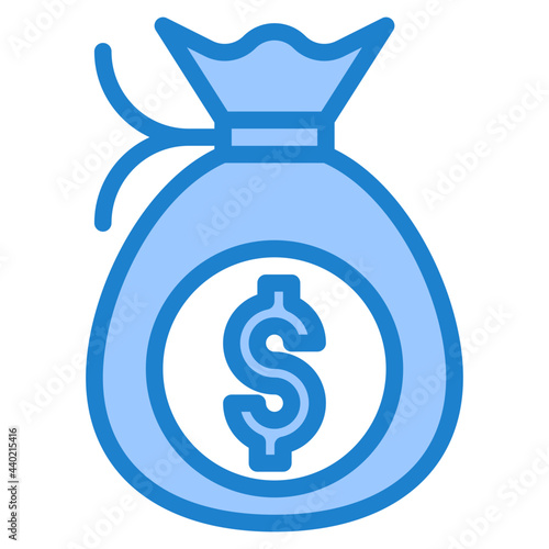 Money bag blue style icon