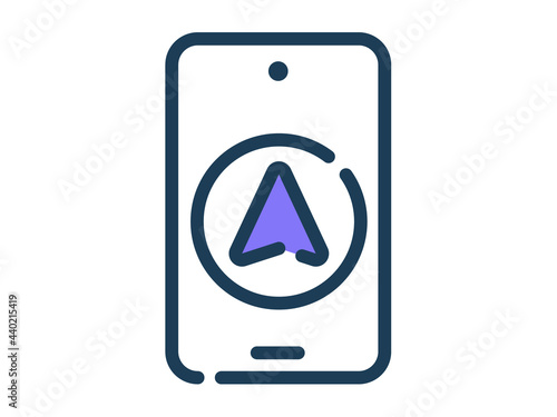 Free Download GPS direction single isolated icon with dash or dashed line style - GFXLoad