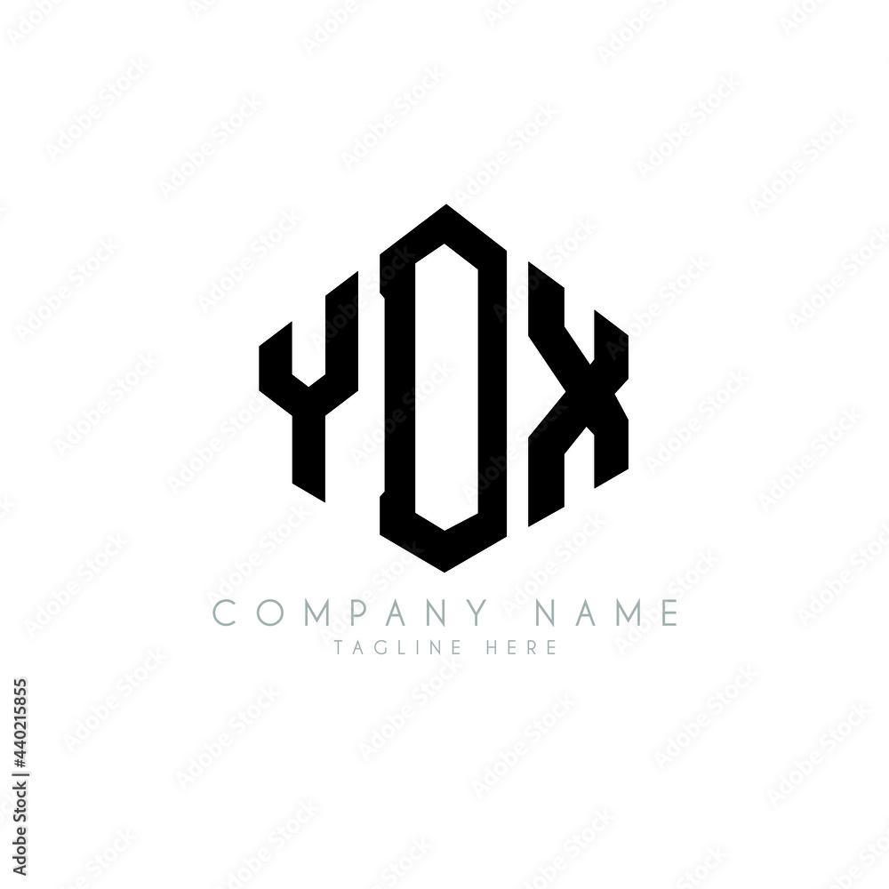 YDX letter logo design with polygon shape. YDX polygon logo monogram. YDX cube logo design. YDX hexagon vector logo template white and black colors. YDX monogram, YDX business and real estate logo. 