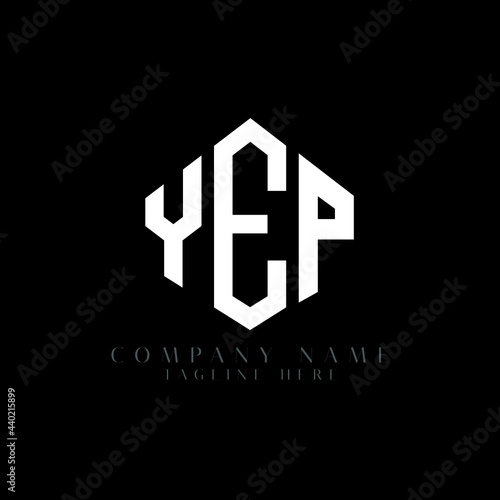 YEP letter logo design with polygon shape. YEP polygon logo monogram. YEP cube logo design. YEP hexagon vector logo template white and black colors. YEP monogram, YEP business and real estate logo. 