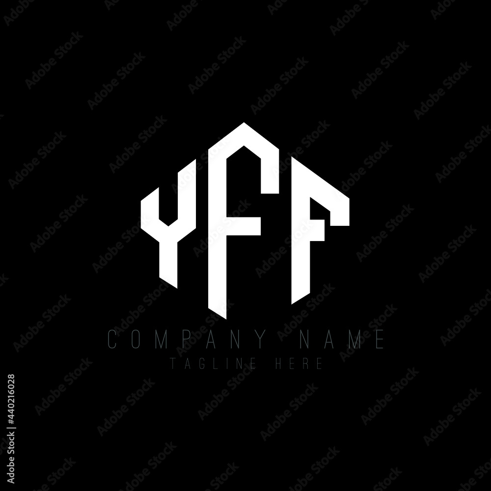 YFF letter logo design with polygon shape. YFF polygon logo monogram. YFF cube logo design. YFF hexagon vector logo template white and black colors. YFF monogram, YFF business and real estate logo. 