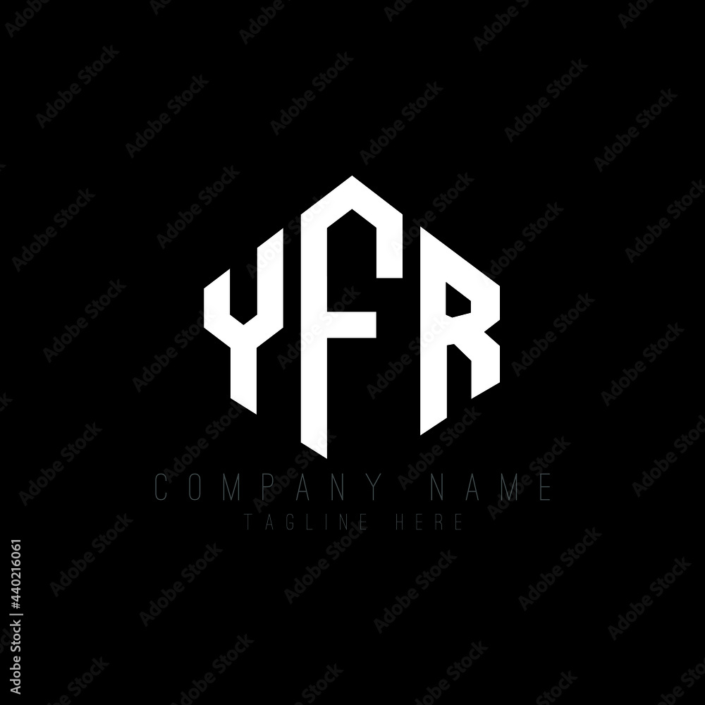 YFR letter logo design with polygon shape. YFR polygon logo monogram. YFR cube logo design. YFR hexagon vector logo template white and black colors. YFR monogram, YFR business and real estate logo. 