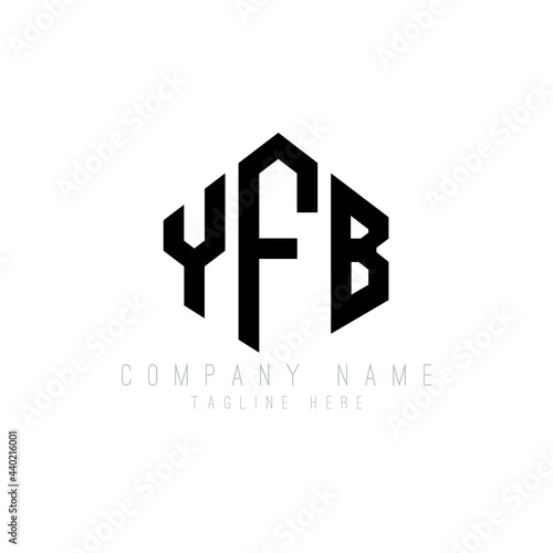 YFB letter logo design with polygon shape. YFB polygon logo monogram. YFB cube logo design. YFB hexagon vector logo template white and black colors. YFB monogram, YFB business and real estate logo. 