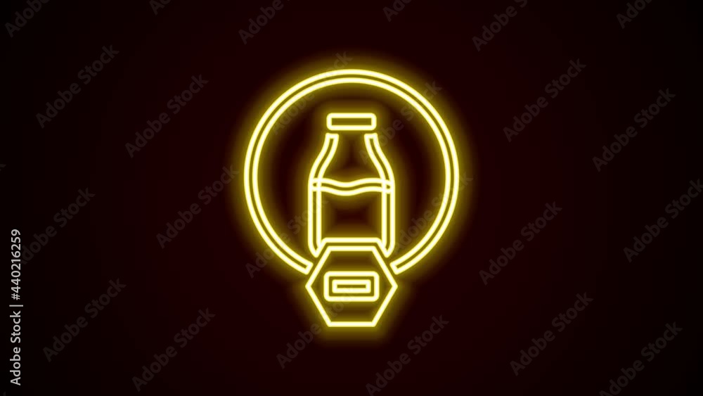 Glowing neon line Lactose free icon isolated on black background. 4K Video motion graphic animation Glowing neon line Lactose free icon isolated on black background. 4K Video motion graphic animation