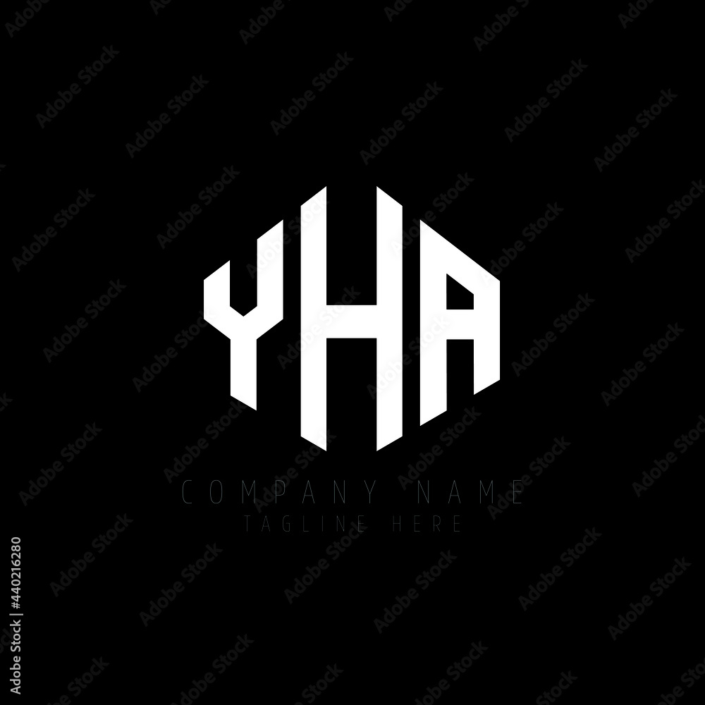 YHA letter logo design with polygon shape. YHA polygon logo monogram. YHA cube logo design. YHA hexagon vector logo template white and black colors. YHA monogram, YHA business and real estate logo. 
