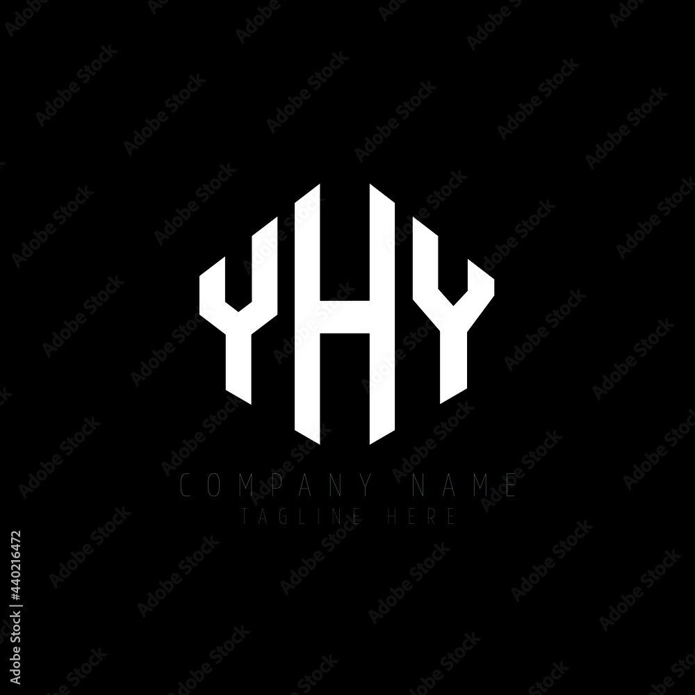 YHY letter logo design with polygon shape. YHY polygon logo monogram. YHY cube logo design. YHY hexagon vector logo template white and black colors. YHY monogram, YHY business and real estate logo. 