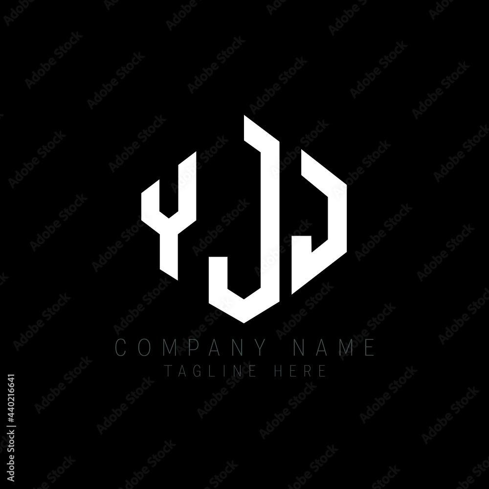 Obraz premium YJJ letter logo design with polygon shape. YJJ polygon logo monogram. YJJ cube logo design. YJJ hexagon vector logo template white and black colors. YJJ monogram, YJJ business and real estate logo. 