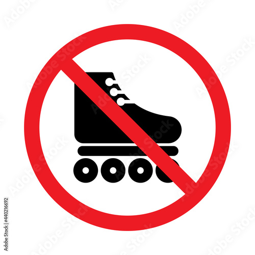 no roller skating sign icon vector