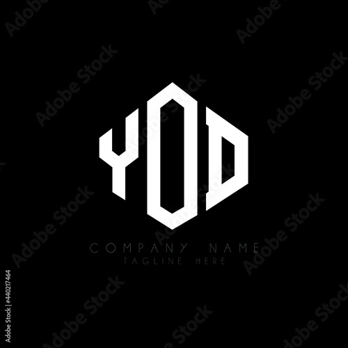YOD letter logo design with polygon shape. YOD polygon logo monogram. YOD cube logo design. YOD hexagon vector logo template white and black colors. YOD monogram, YOD business and real estate logo. 