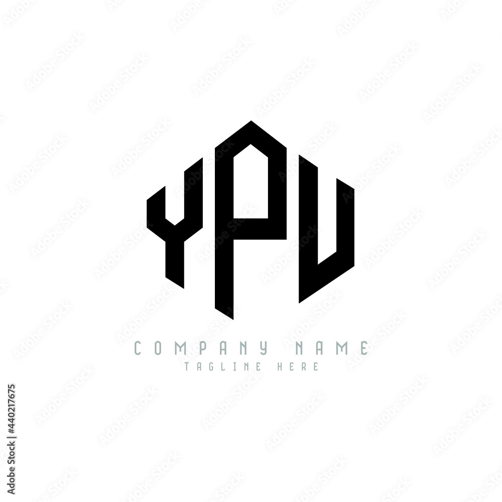 YPU letter logo design with polygon shape. YPU polygon logo monogram. YPU cube logo design. YPU hexagon vector logo template white and black colors. YPU monogram, YPU business and real estate logo. 