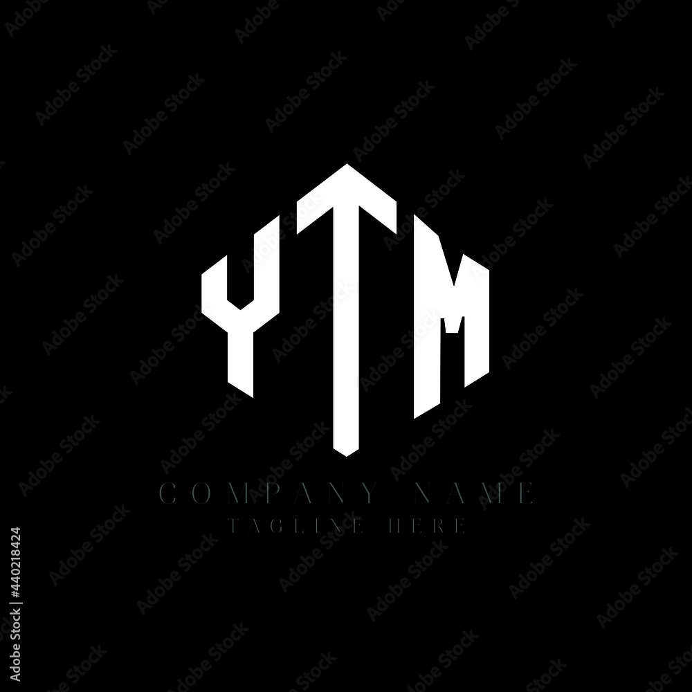 YTM letter logo design with polygon shape. YTM polygon logo monogram. YTM cube logo design. YTM hexagon vector logo template white and black colors. YTM monogram, YTM business and real estate logo. 