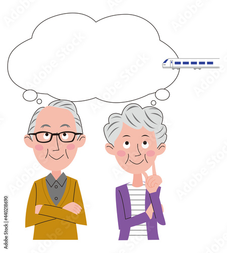 電車旅行を計画しているシニア夫婦