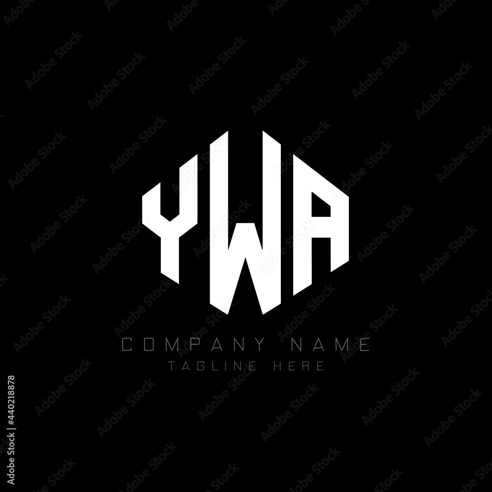 YWA letter logo design with polygon shape. YWA polygon logo monogram. YWA cube logo design. YWA hexagon vector logo template white and black colors. YWA monogram, YWA business and real estate logo. 