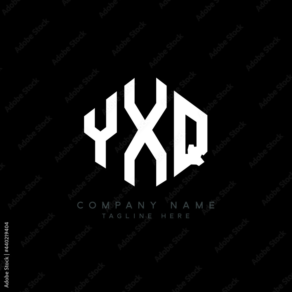 Obraz premium YXQ letter logo design with polygon shape. YXQ polygon logo monogram. YXQ cube logo design. YXQ hexagon vector logo template white and black colors. YXQ monogram, YXQ business and real estate logo.