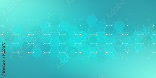 Abstract geometric background with hexagons pattern. The design element of hexagonal shape. Concepts and ideas for technology, science, and medicine. Vector illustration