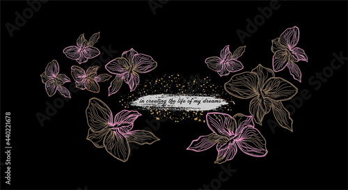 vector slogan in creating the life of my dreams flowers design .
