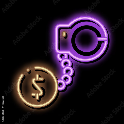 jail or freedom for money bail neon light sign vector. Glowing bright icon jail or freedom for money bail sign. transparent symbol illustration
