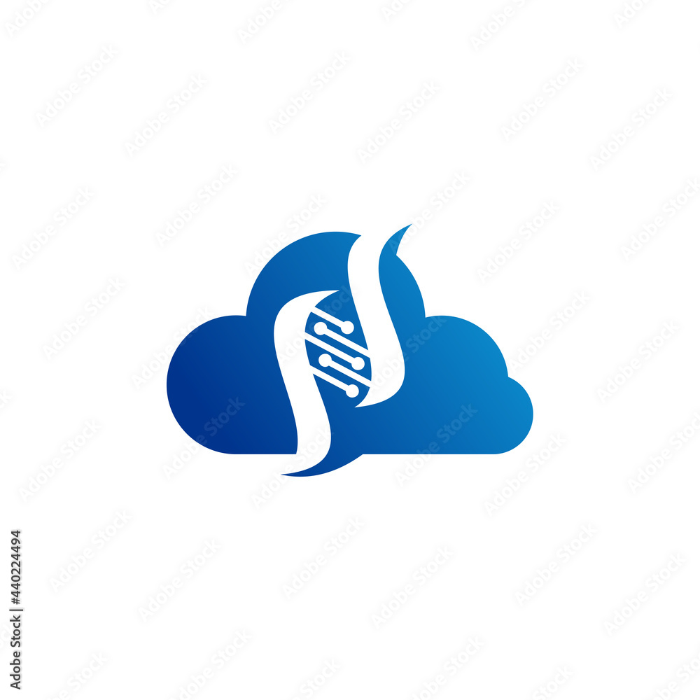 Fototapeta premium Cloud DNA logo vector template, Creative DNA logo design concepts