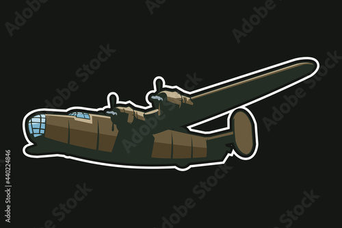 American medium-range heavy bomber in service during World War II  icon vector illustration.