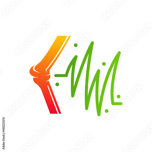 Pulse Bone logo vector template, Creative bone logo design concepts