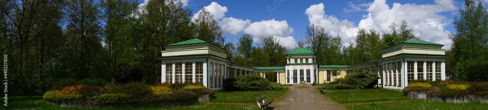 Building of new colonnade in Frantiskovy Lazne with Natalie mineral spring                              