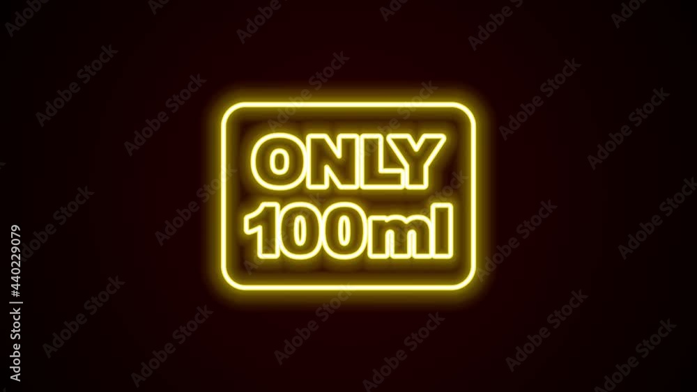 Glowing neon line Liquids in carry-on baggage icon isolated on black background. Airport rules. 4K Video motion graphic animation Glowing neon line Liquids in carry-on baggage icon isolated on black background. Airport rules. 4K Video motion graphic animation
