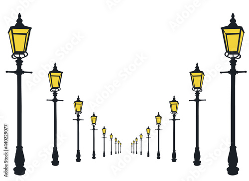 alley street, park lantern, decorative lantern