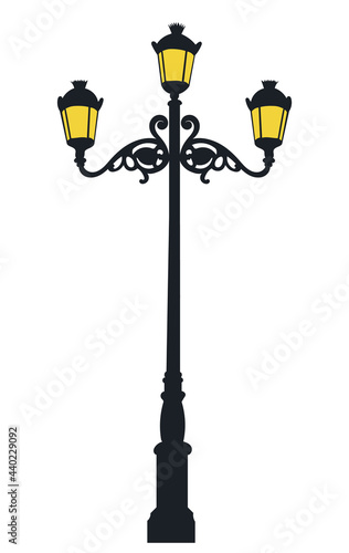 street, park lamp, isolated, vector