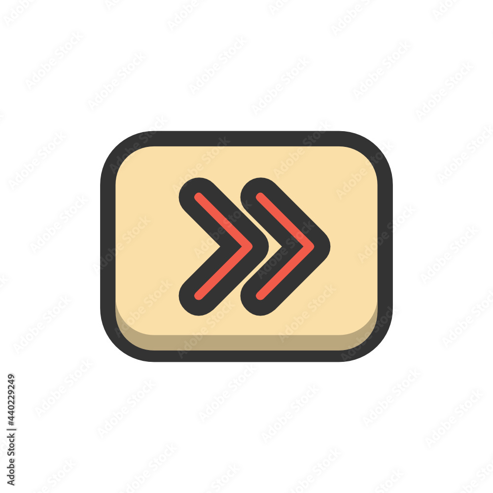 Rewind filled outline icon. Rewind filled outline icon.