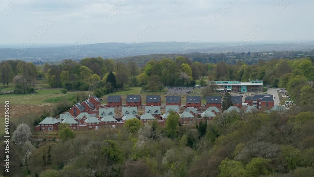 Aerial view of a new housing development in Sussex UK Aerial view of a new housing development in Sussex UK