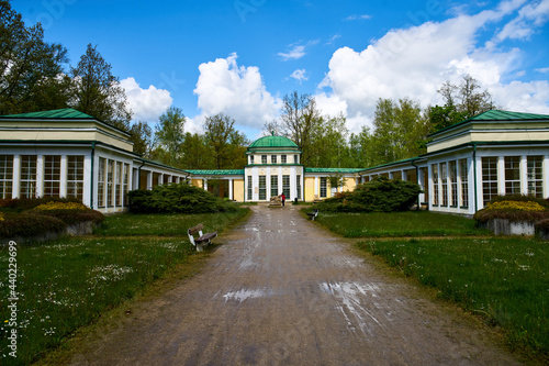 Building of new colonnade in Frantiskovy Lazne with Natalie mineral spring 