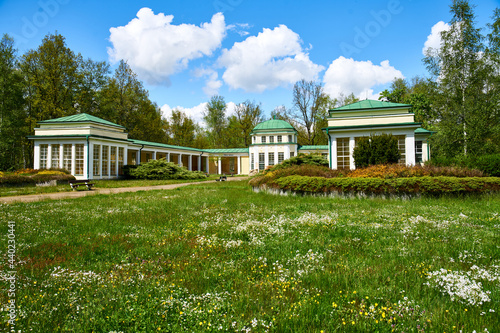 Building of new colonnade in Frantiskovy Lazne with Natalie mineral spring                               photo